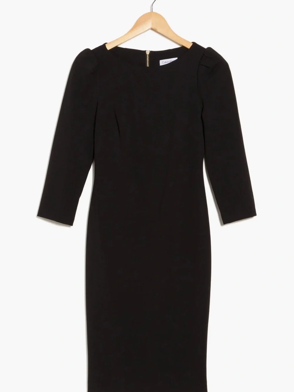Calvin Klein Three-Quarter Sleeve Scuba Crepe Sheath Dress